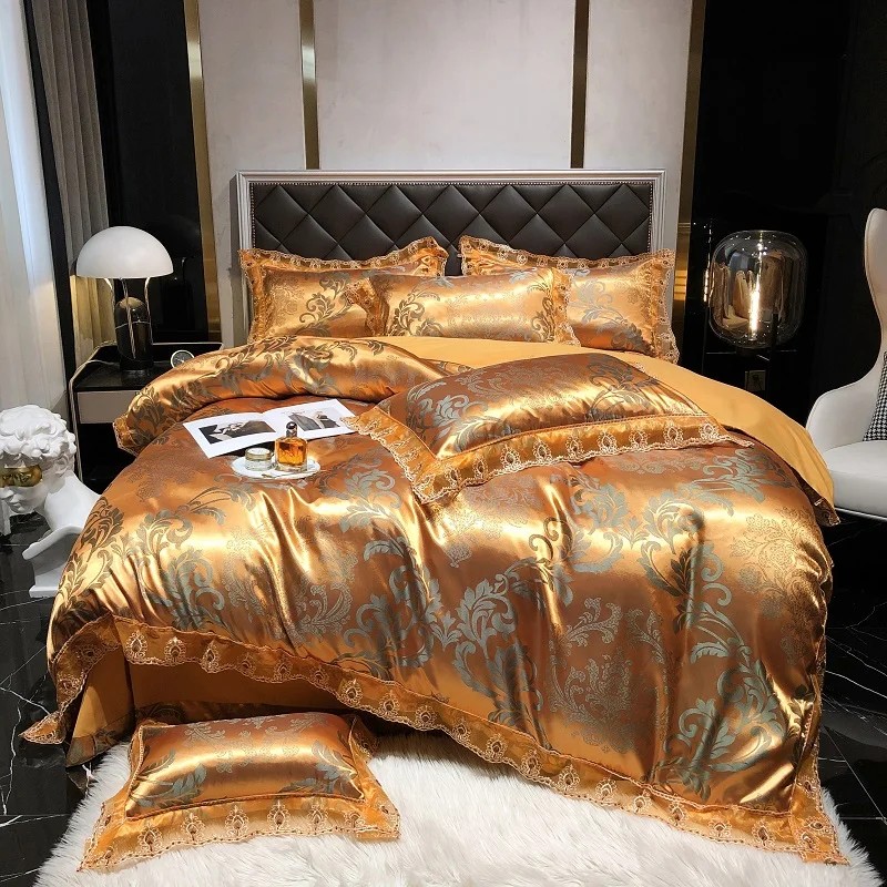 SV-1  レースエッジ　掛け布団カバー・シーツ・ピローケース×2　4Pセット　クイーン・キング　送料無料
