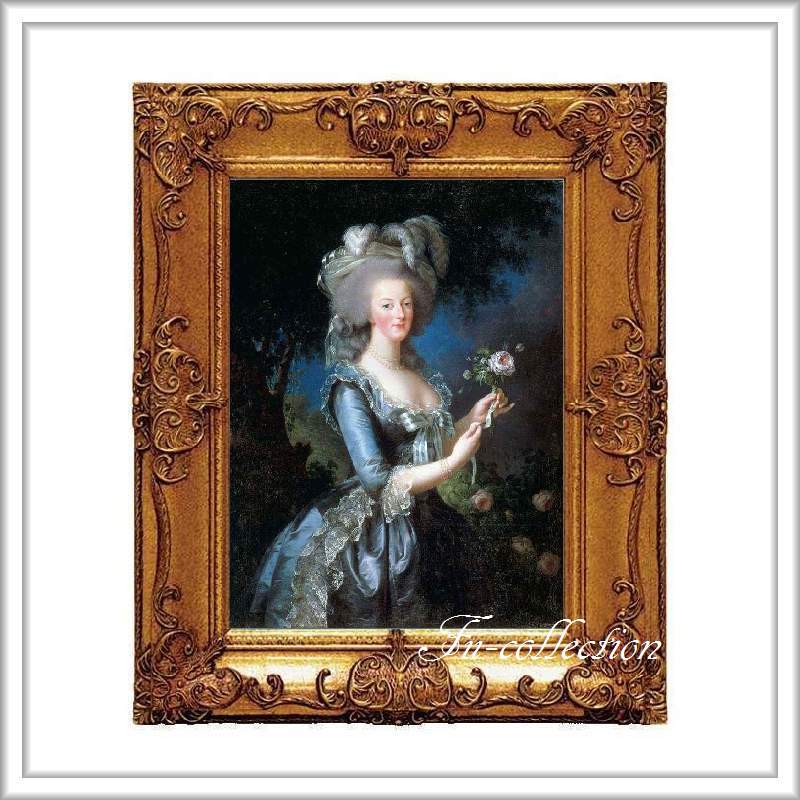 ロココ調　ゴールドダブルフレーム　マリーアントワネット額絵　キャンバス印刷　Sサイズ45/55cm 　Mサイズ55cm/65cm  ma103  送料無料