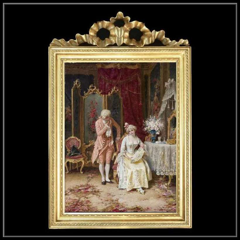 トップモチーフ　ゴールドフレーム　貴族額絵　804  キャンバスプリント　W37/H55