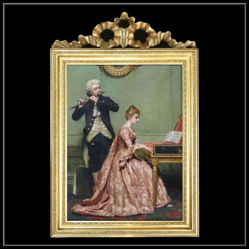 トップモチーフ　ゴールドフレーム　貴族額絵　A1  キャンバスプリント　W37/H55