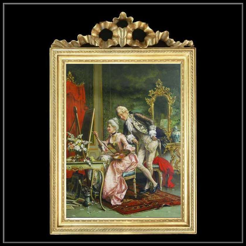 トップモチーフ　ゴールドフレーム　貴族額絵　A7  キャンバスプリント　W37/H55