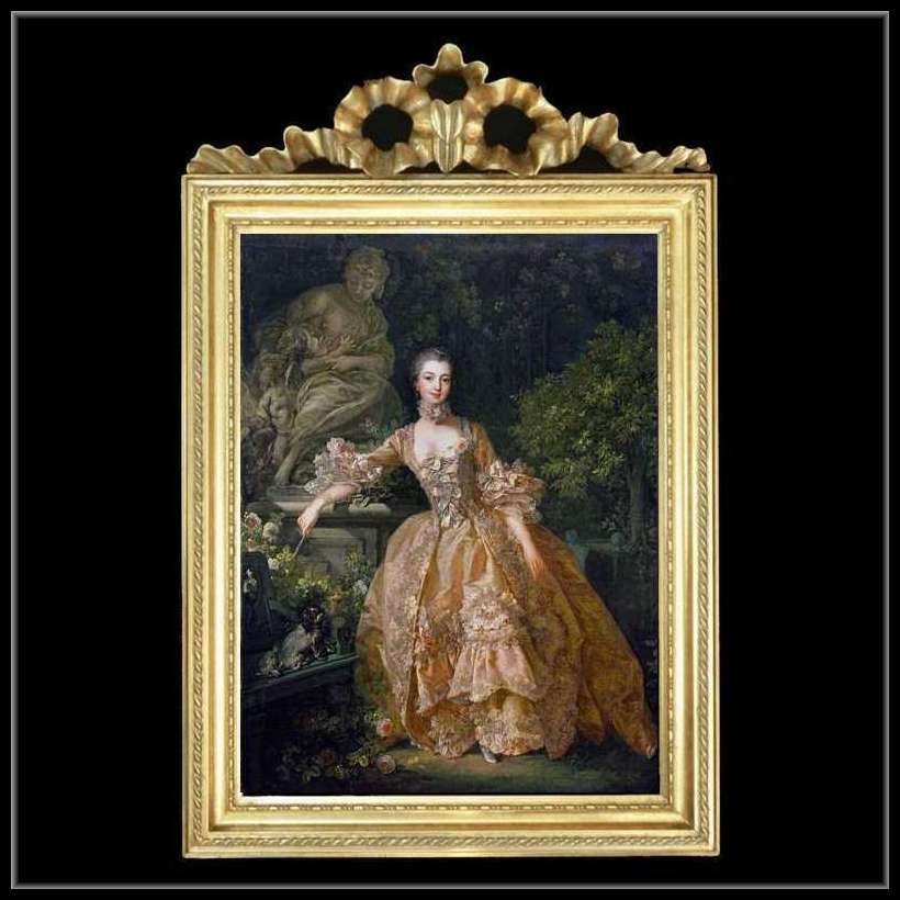 トップモチーフ　ゴールドフレーム　ポンパドール夫人の額絵  2  キャンバスプリント　W37/H55