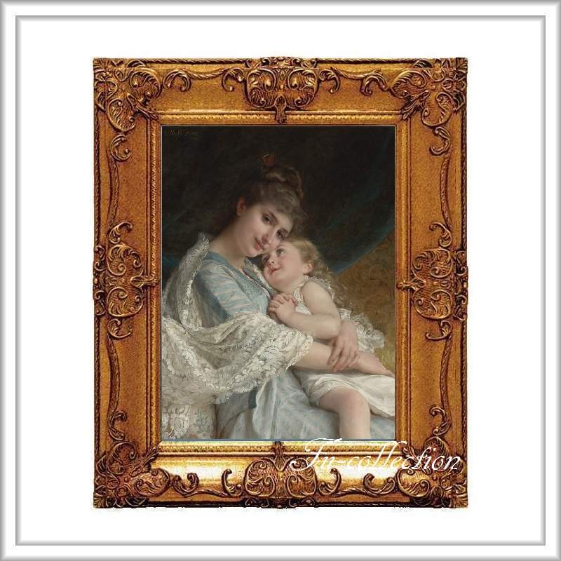 ロココ調　ゴールドダブルフレーム　貴族額絵　キャンバス印刷　Sサイズ45/55cm 　Mサイズ55cm/65cm  441  送料無料
