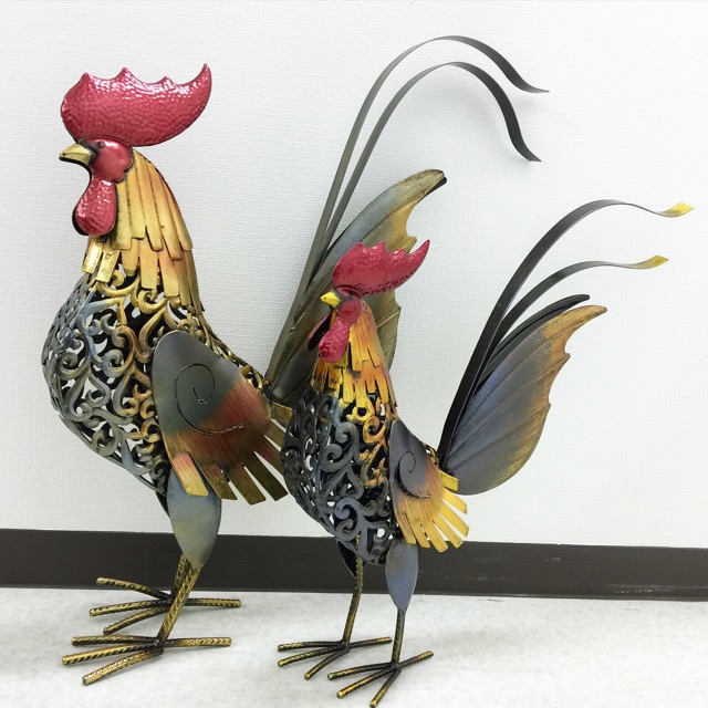 鶏のアイアンアート　小・大