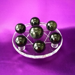 【風水アイテム】聖六芒星如意陣(七星陣)・レインボーオブジディアン約75㎜前後 風水アイテム】聖六芒星如意陣(七星陣)・レインボーオブジディアン約75