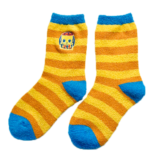 【フエキクラシック】もこもこルームソックス　オレンジ