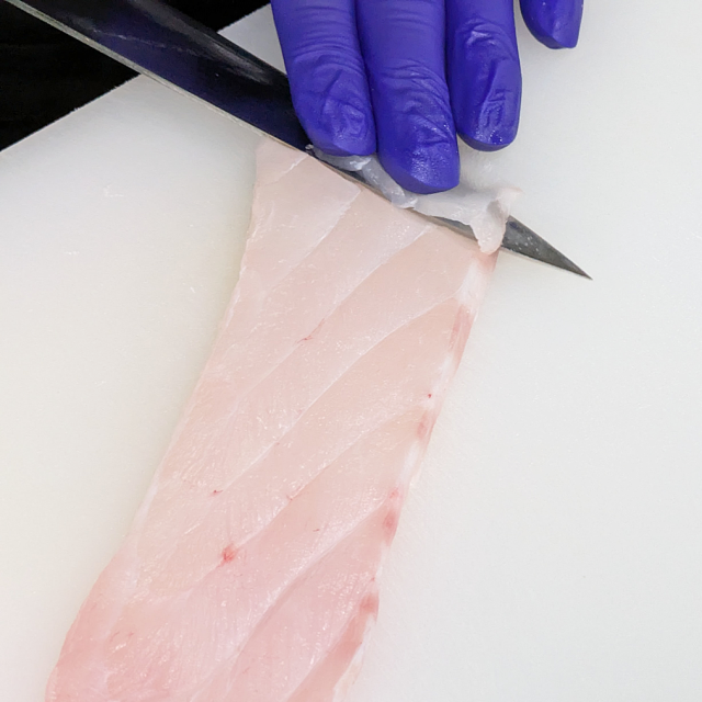 くえのお刺身、薄造り