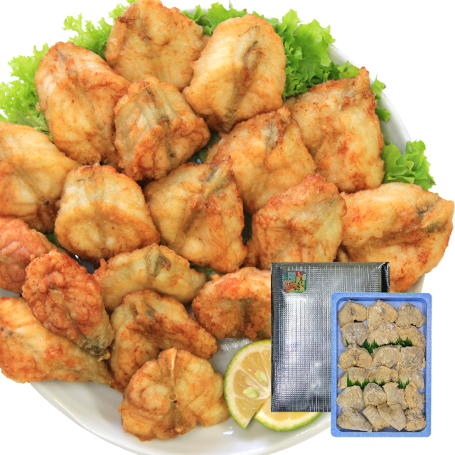 国産 天然真ふぐ唐揚ブツ切１kg（骨あり）／下関工場直送、株式会社魚重