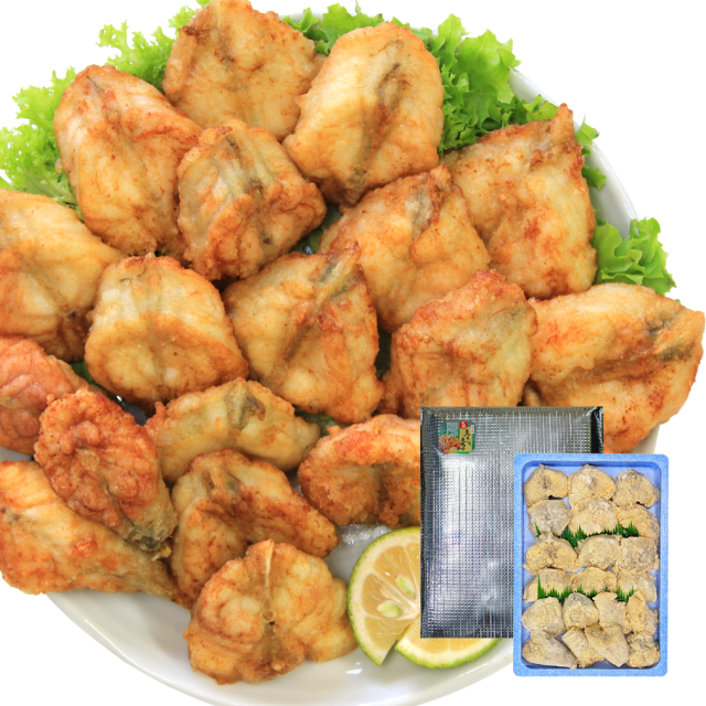 国産 天然真ふぐ唐揚ブツ切１kg（骨あり）／下関工場直送、株式会社魚重
