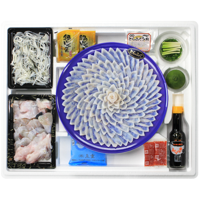 とらふぐ刺身33cmちり鍋セットプラ皿