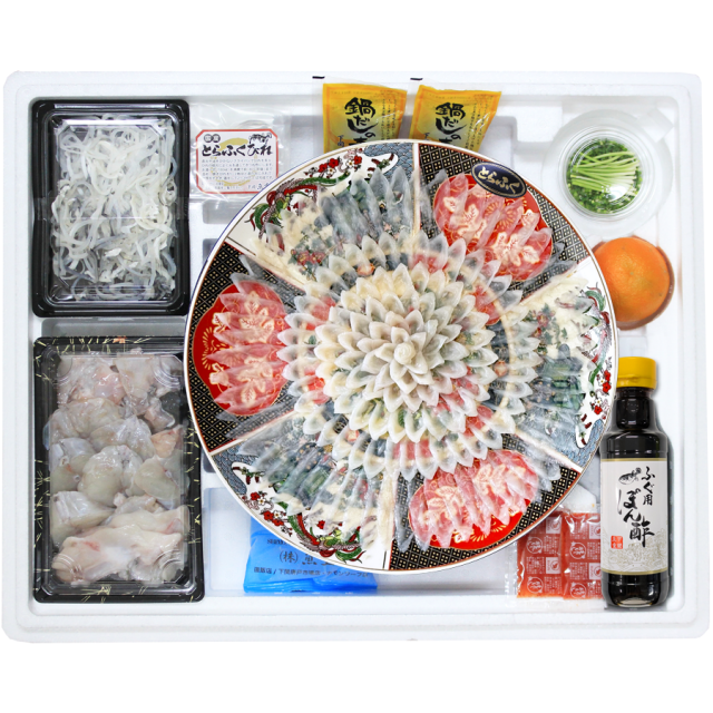 とらふぐ刺身36cmちり鍋セット陶器皿