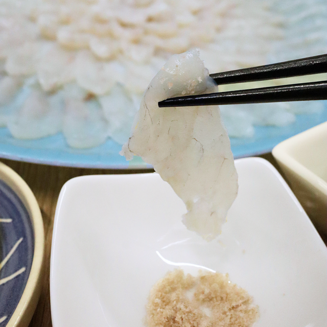 国産天然ふぐ昆布〆刺身