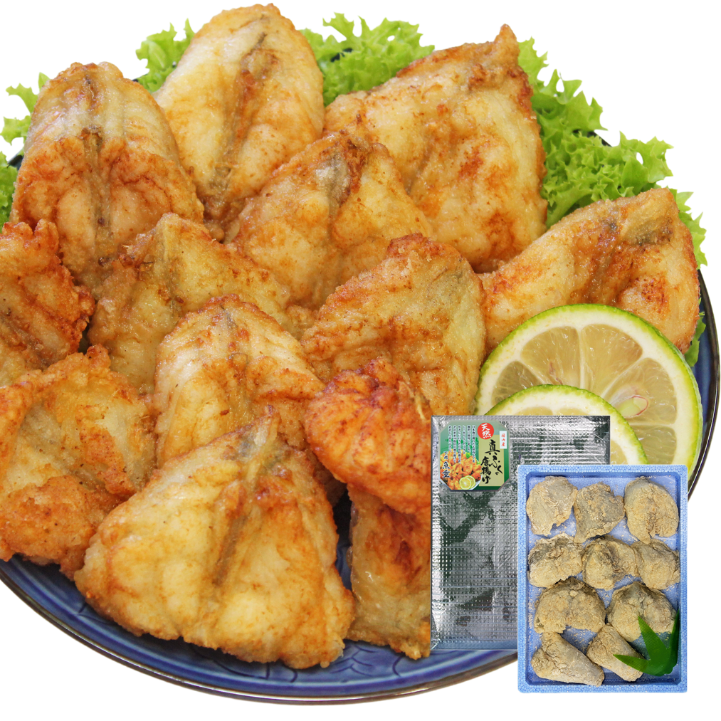 国産 天然真ふぐ唐揚ブツ切500g（骨あり）／下関工場直送、株式会社魚重