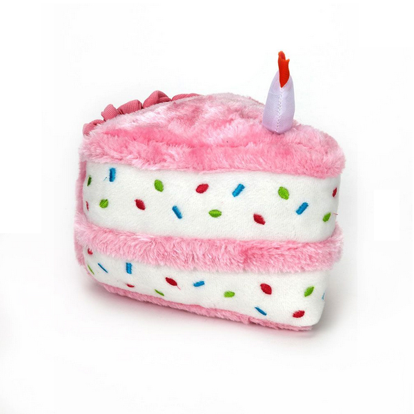 Nomnomz Squeaky Plush Birthday Cake / Pink