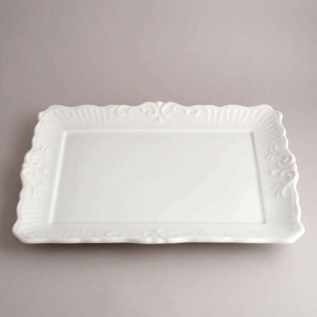 長角皿(絵付・白磁)/L