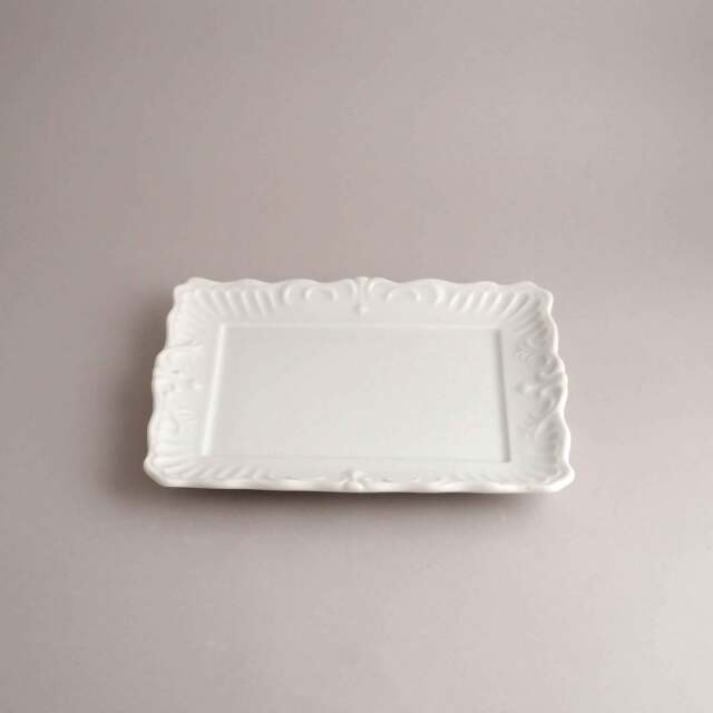 長角皿(絵付・白磁)