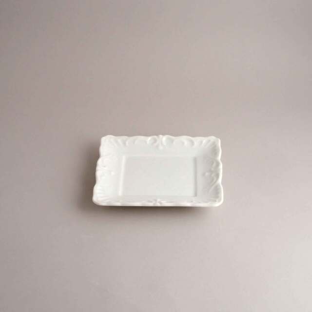 長角皿(絵付・白磁)