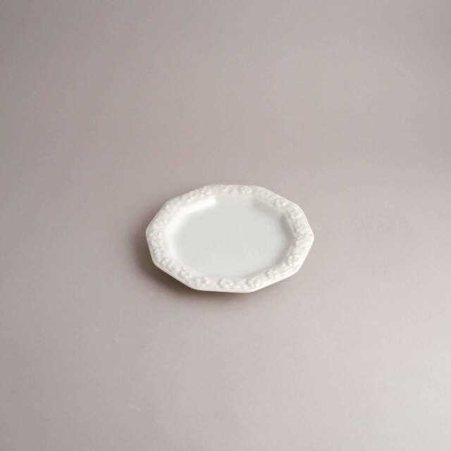 10角皿(絵付・白磁)