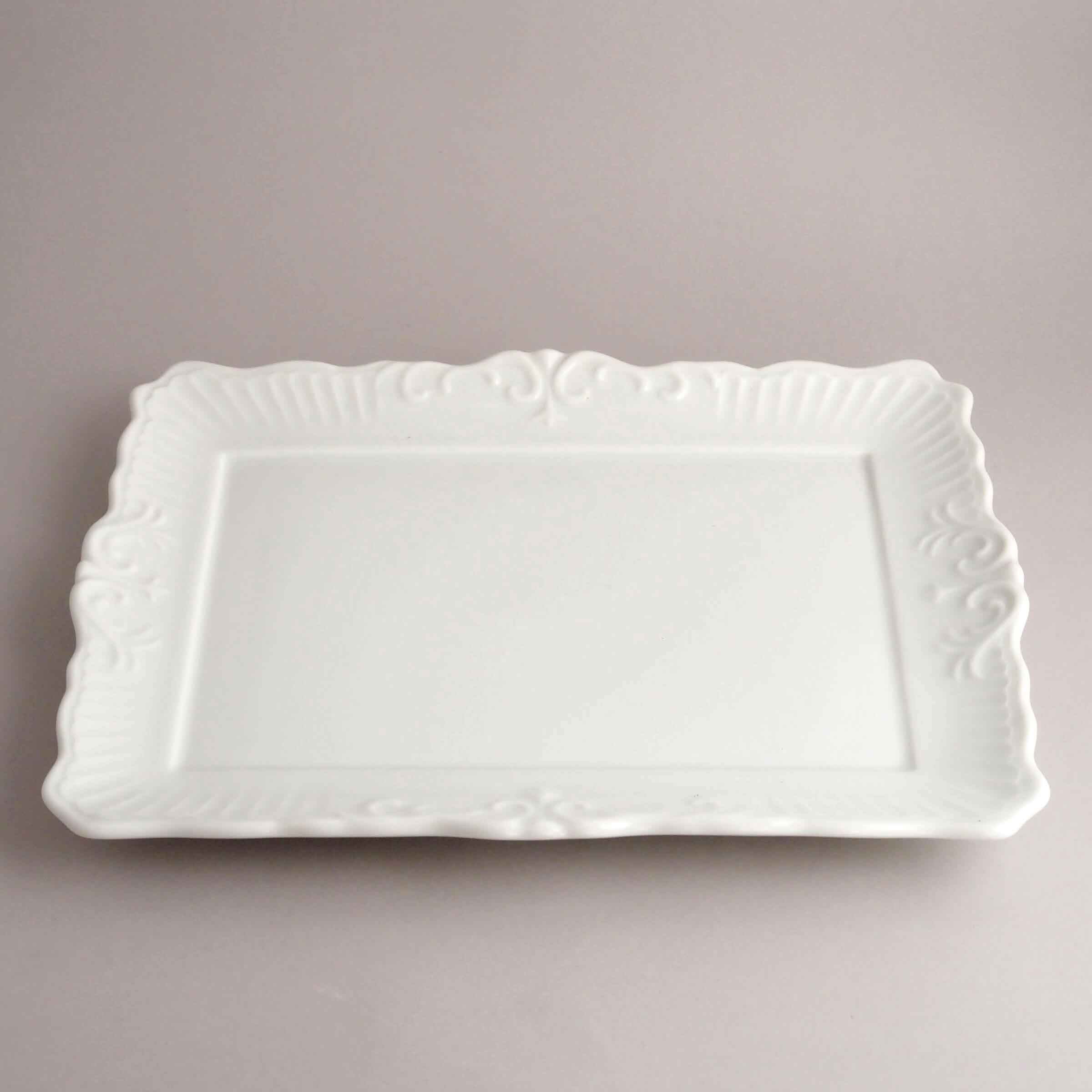 長角皿(絵付・白磁)