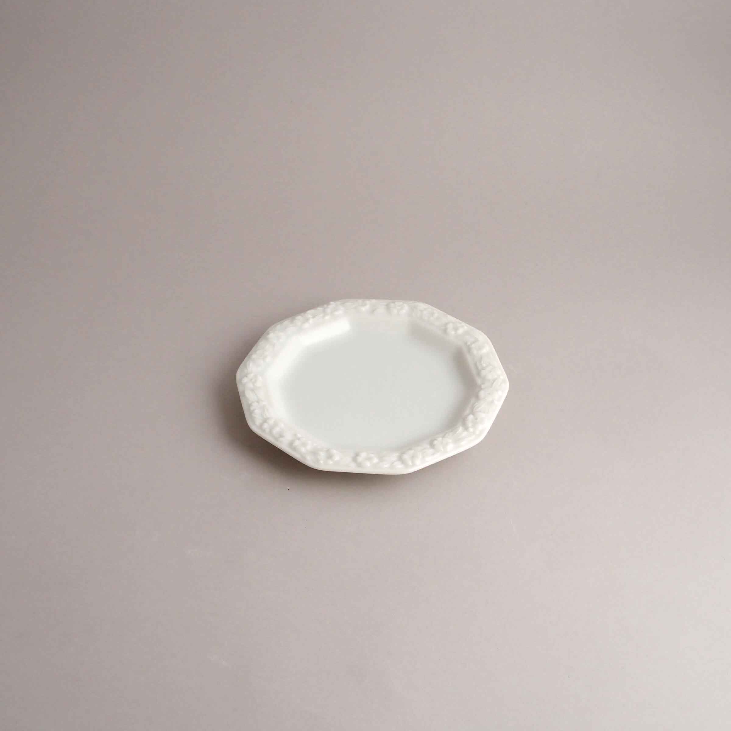 10角皿(絵付・白磁)