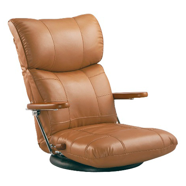 木肘 スーパーソフトレザー 座イス YS-C1364