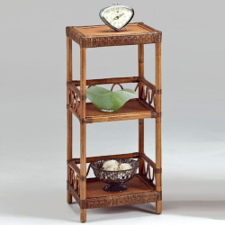 カザマ“ラタンシェルフ Ｓ （３段：ＡＢ）” おしゃれで機能的