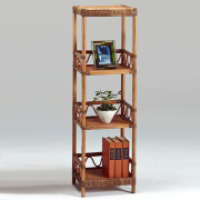 カザマ “ラタンシェルフ Ｌ （４段：ＡＢ）”　おしゃれで機能的