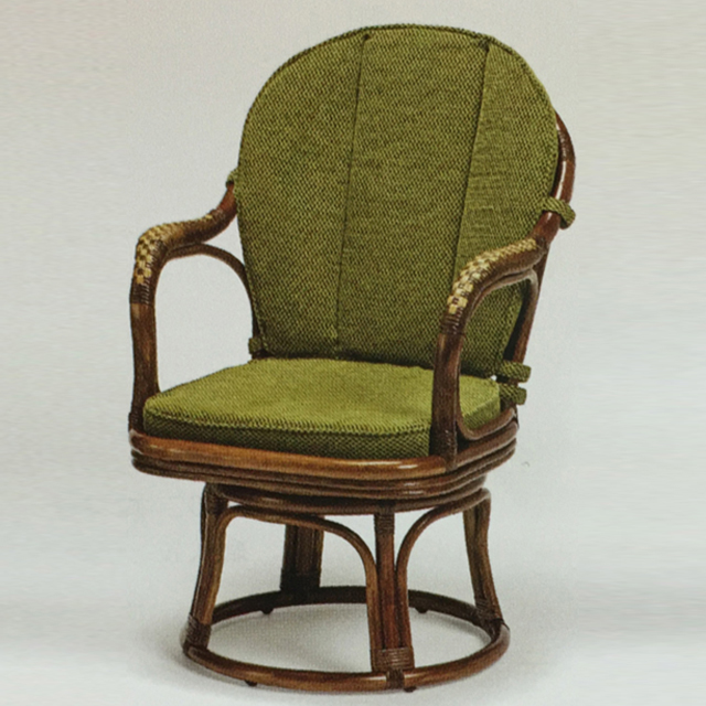 ラタン “ニューアモールシーベルハイチェア”（座面高37cm）クラフトマンの技が光るカザマ製