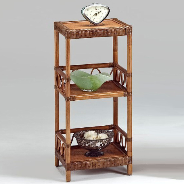 カザマ“ラタンシェルフ Ｓ （３段：ＡＢ）” おしゃれで機能的