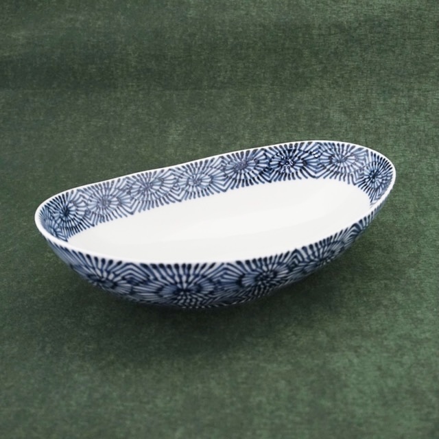 そうた窯｜染付蛸唐草楕円ボール大