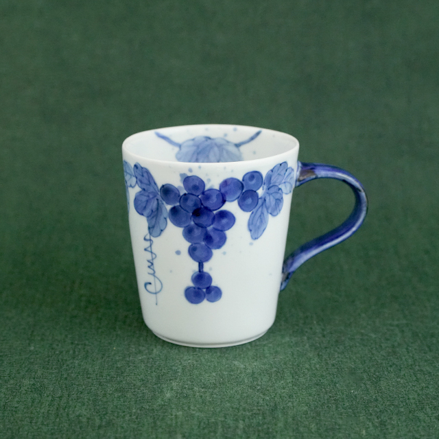 皓洋窯 立マグ吹墨ぶどう 青 藤正 おとなの日々器