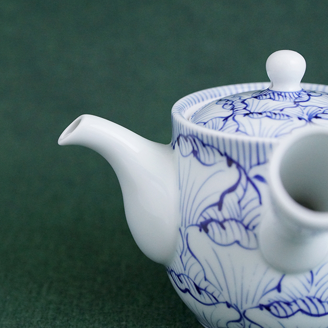 そうた窯│染付花弁紋新急須（大）