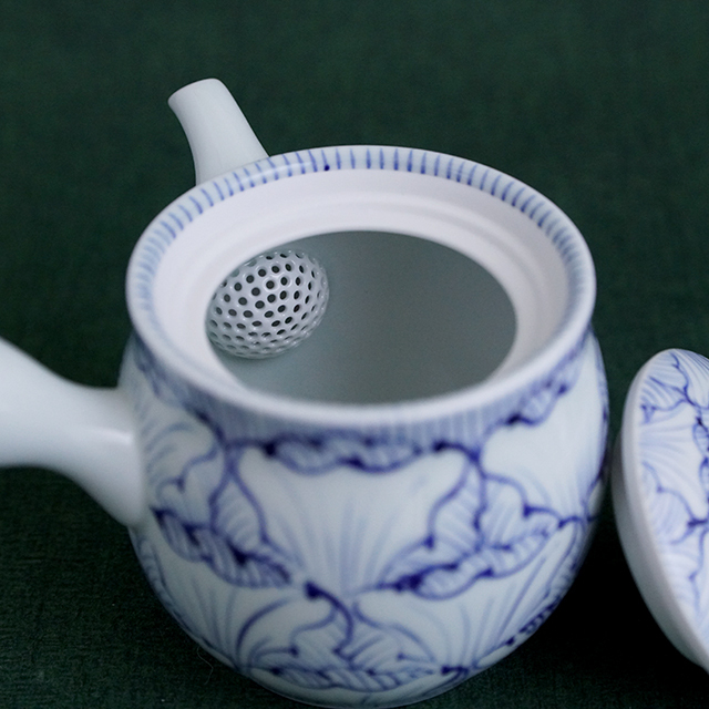 そうた窯│染付花弁紋新急須（大）