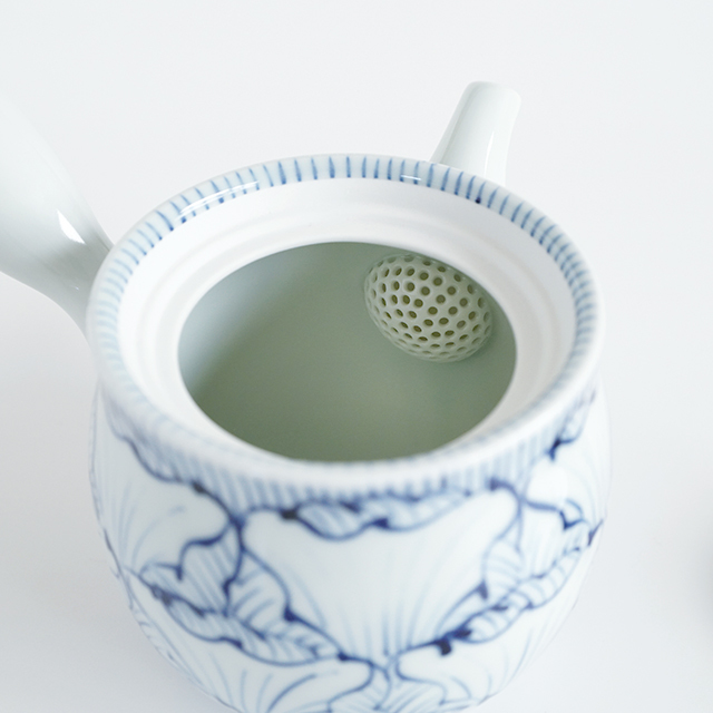 そうた窯│染付花弁紋新急須（大）