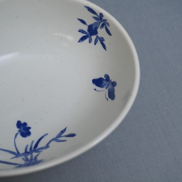 福泉窯｜新李朝釉錦青草花繭型小鉢 サイズ：122mm×95mm×H40mm 重
