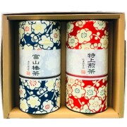 茶缶ギフト(富山棒茶70ｇ＆たまがすみ100ｇ)2缶入り