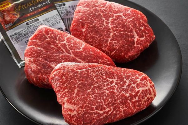 【福嶋牧場】阿知須牛　ランプステーキ(赤身モモ)（約100ｇ×3枚）