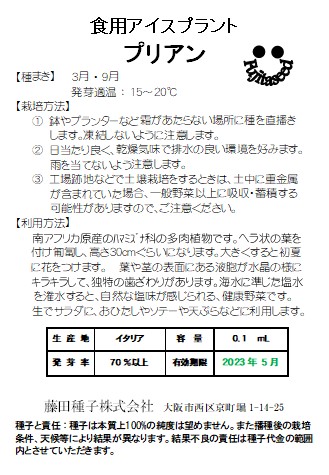 食用アイスプラント プリアン