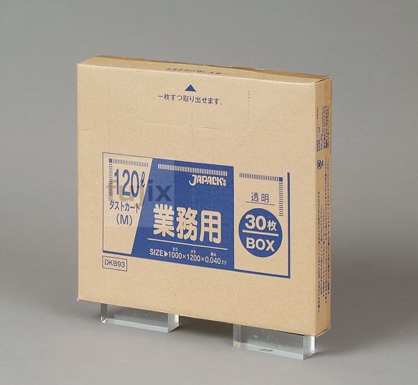 業務用ダストカート用ポリ袋120L　BOXタイプ LLDPE 透明0.04mm 180枚/ケース DKB93　 ジャパックス
