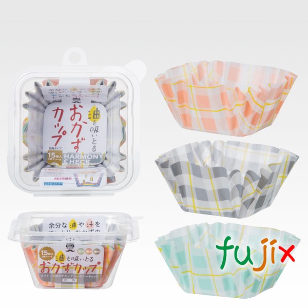 スイトールおかずカップ　ハーモニーチェック四角 SOC-HCK 底4.5×4.5cm