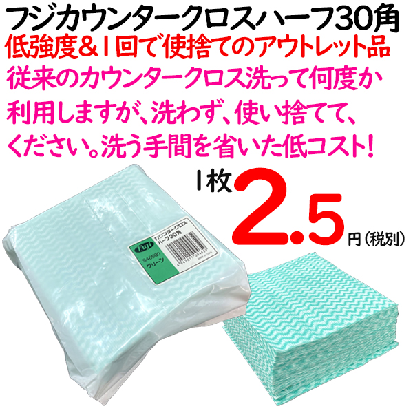 フジ　ミニカウンタークロス薄手グリーン
