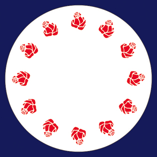 フジ紙コースター　バラ小花