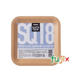 アースカラーペーパープレート スクエアM PS1810EC 角型18.5×18.5cm