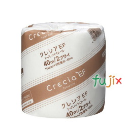 クレシアEF  トイレットロール　40m ダブル パルプ＋紙パック　リサイクルパルプ 40mダブル×80個／ケース　20801