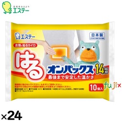 使い捨てカイロ はるオンパックス 240個（10個×24）／ケース 45004　エステー 衣類に貼るカイロ まとめ買い