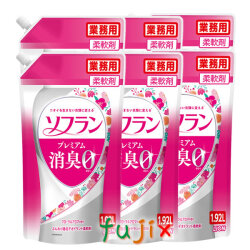 ライオン　香りとデオドラントのソフラン フローラルアロマ　業務用 プレミアム消臭プラス　1.92L（詰替用）×6本／ケース