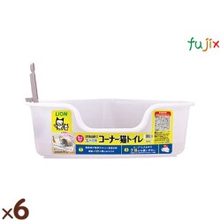 コンパクトコーナー猫トイレ ×6個／ケース ライオンペット