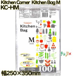 Kitchen Corner  Kitchen Bag 食品保存袋 透明 Mサイズ HDPE 厚み 0.008mm 6000枚（100枚×60）／ケース KC-HM 日本技研工業