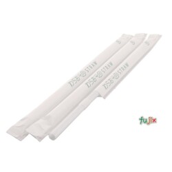 ジュース用ショート フレックスストロー 6mm×17cm 紙包装 白色 10000本（500本×20小箱）／ケース わらおstraw 387