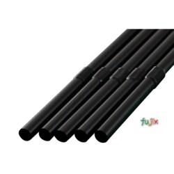ジュース用ショート フレックスストロー 6mm×17cm 包装なし 黒色 10000本（500本×20小箱）／ケース わらおstraw 400